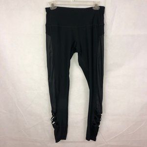 Apana Women's Black Leggings with Cutouts Sz M